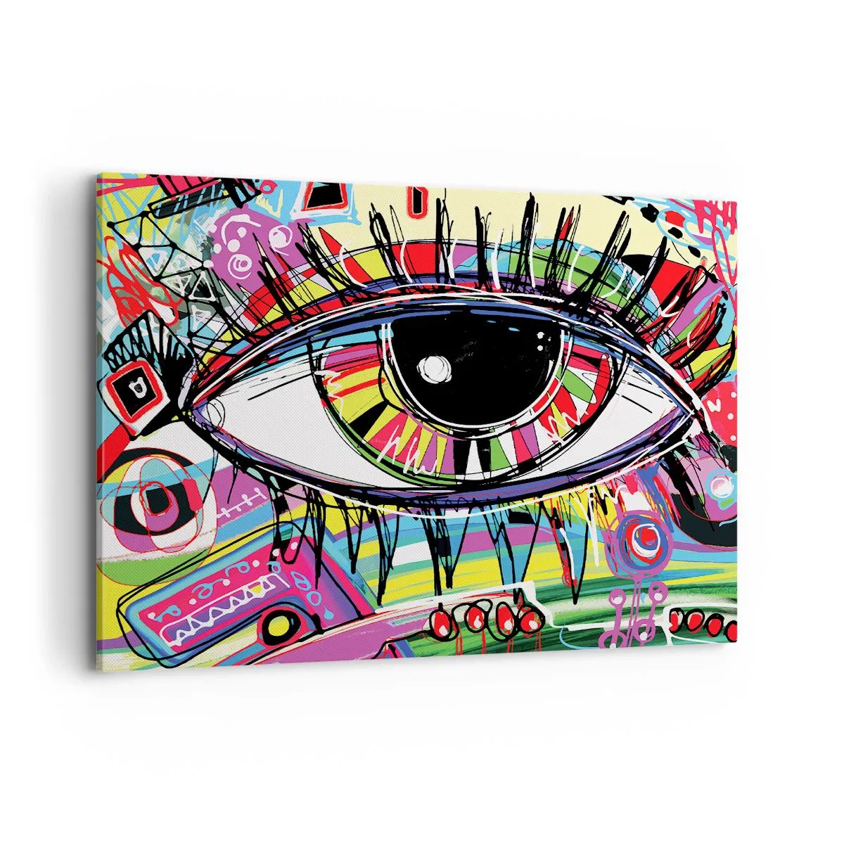 Schilderen op canvas - Kleurrijk oog - kleurrijke ziel - 120x80 cm