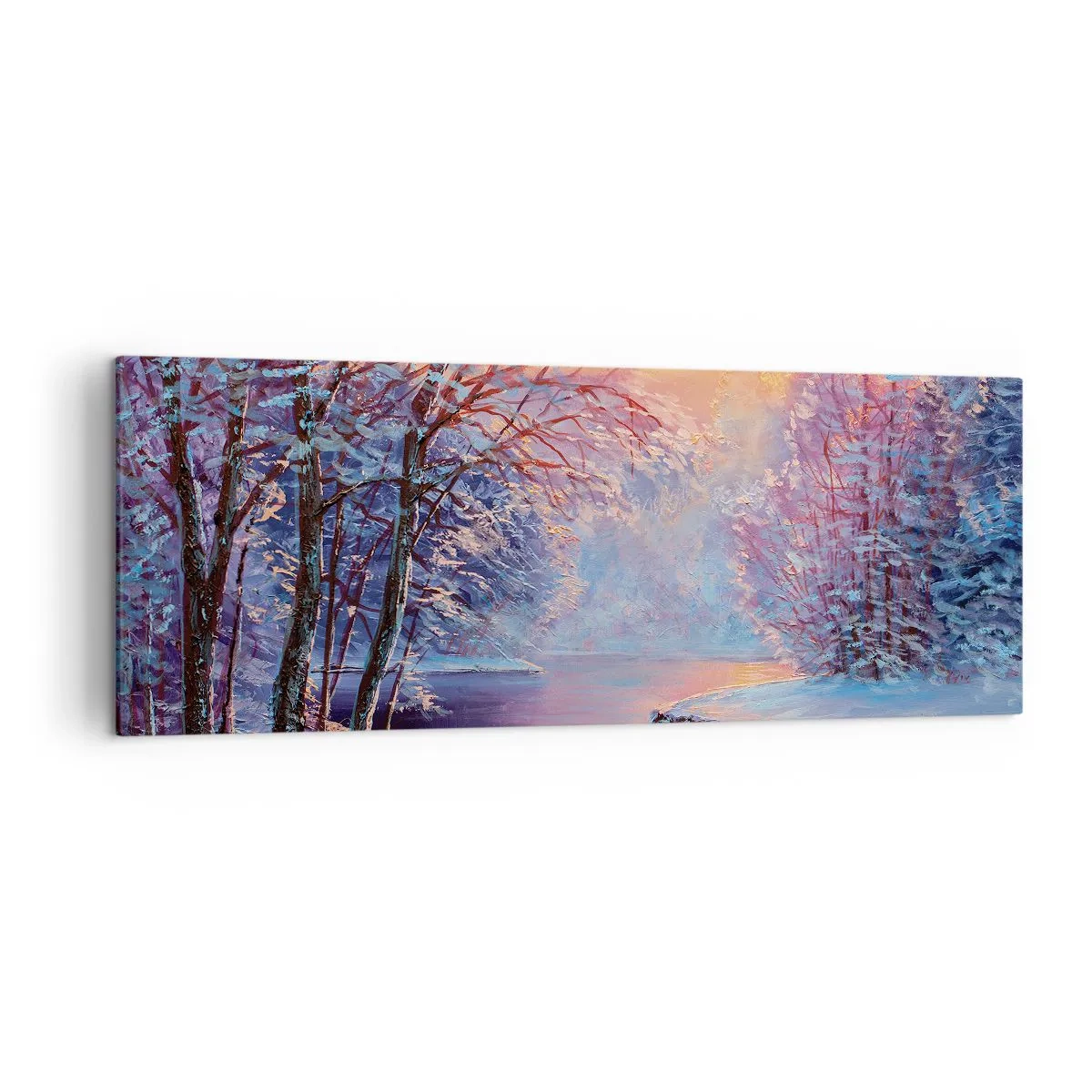 Schilderen op canvas - De kleuren van de winter - 140x50 cm