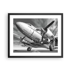 Poster in een zwarte lijst - Altijd klaar om te vliegen - 50x40 cm