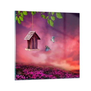 Schilderen op glas - Uitnodiging voor het avondeten - 30x30 cm