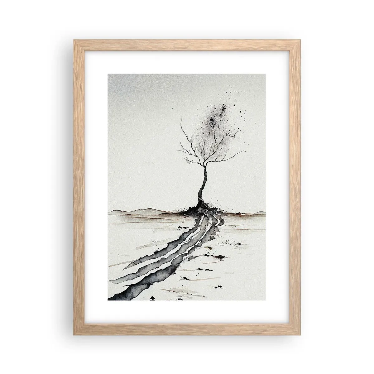 Een poster in een licht eiken lijst - Winterse melancholie - 30x40 cm
