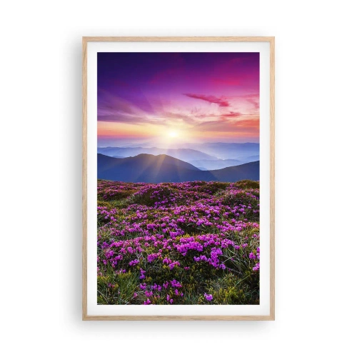 Een poster in een licht eiken lijst - Kruiden roken naar verse trossen van de velden - 61x91 cm