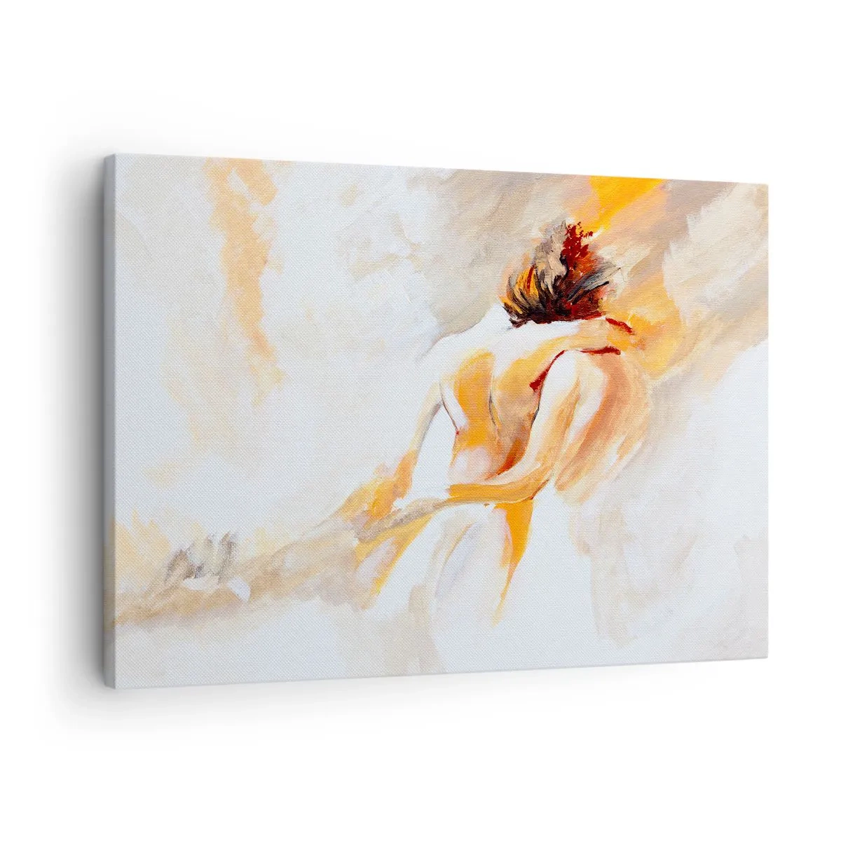Schilderen op canvas - Abstracte scène van een romantische omhelzing - 70x50cm - In de lucht van nabijheid - Moderne wanddecoratie voor woonkamer en slaapkamer ARTTOR