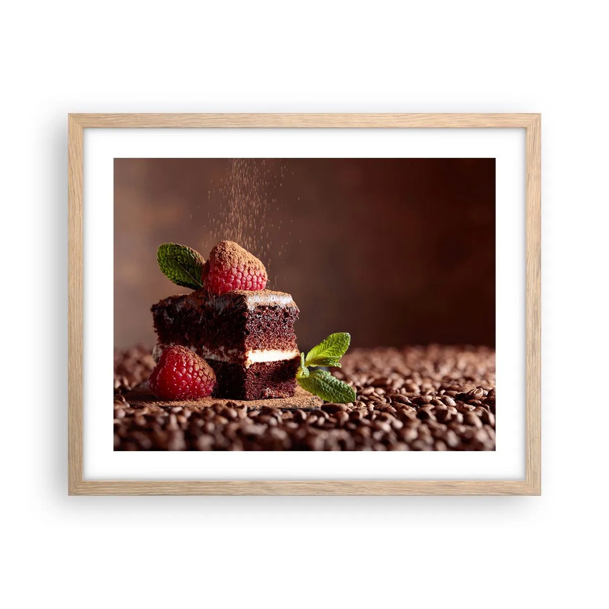 Een poster in een licht eiken lijst - Het leven is zoet - 50x40 cm