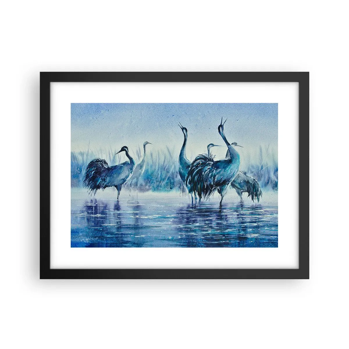 Poster in een zwarte lijst - Ochtendvergadering - 40x30 cm