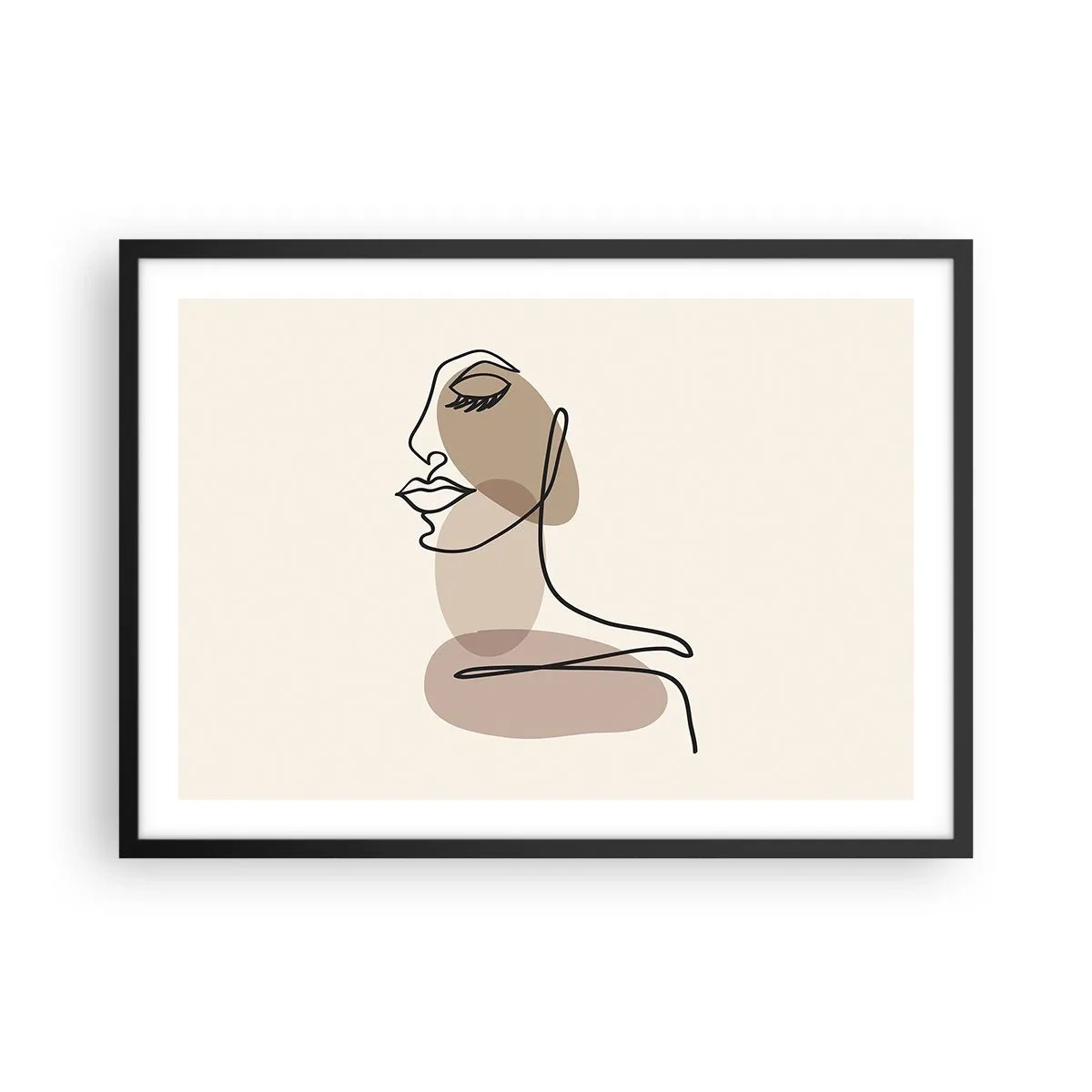 Poster in een zwarte lijst - Een bepaalde lijn van schoonheid - 70x50 cm