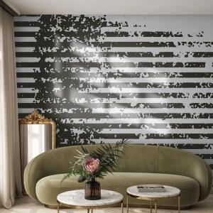Fotobehang Premium Canvas - Ritme en ruis - Abstractie, Deel, Grafisch - 400x280 cm
