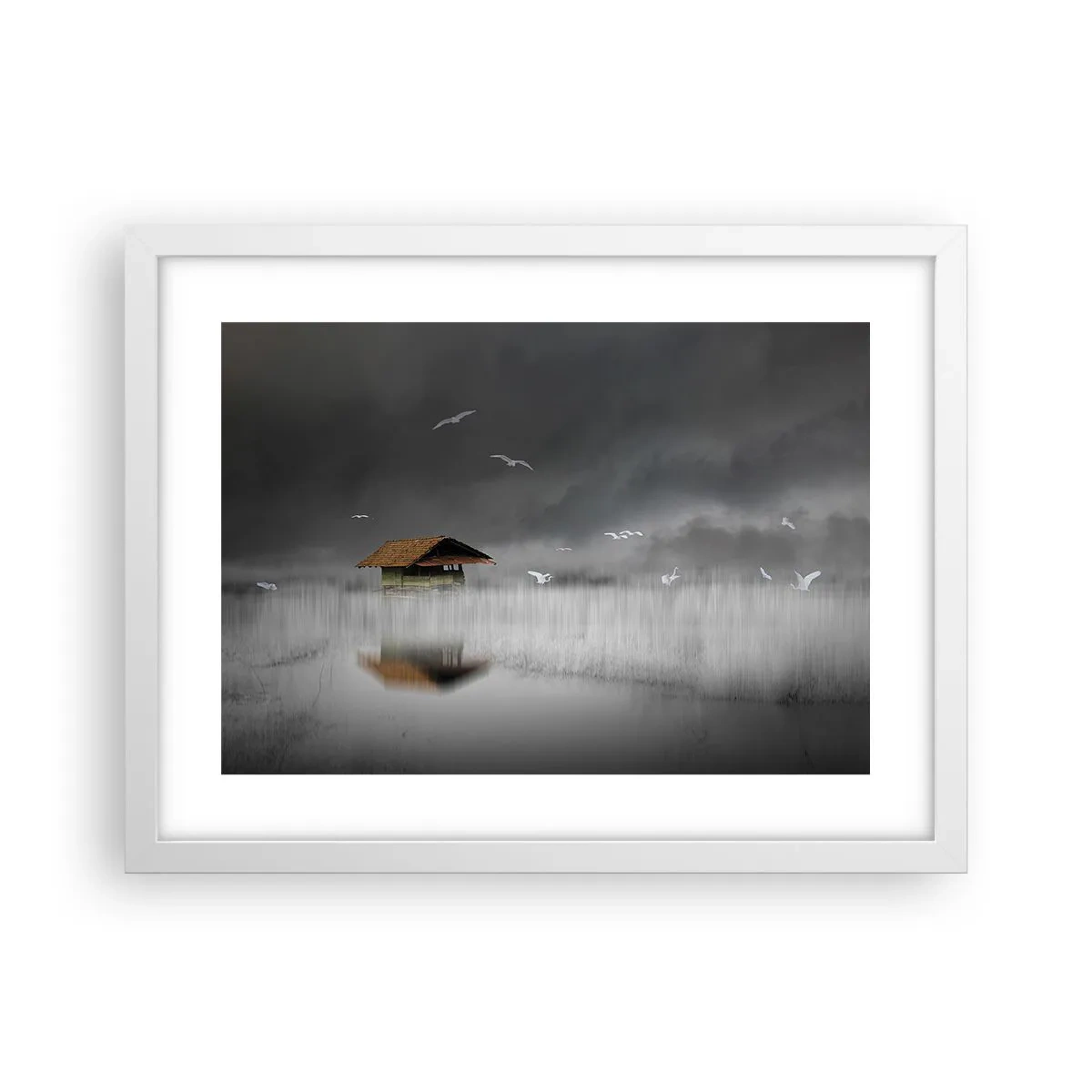 Poster in een witte lijst - Beschutting tegen regen - 40x30 cm