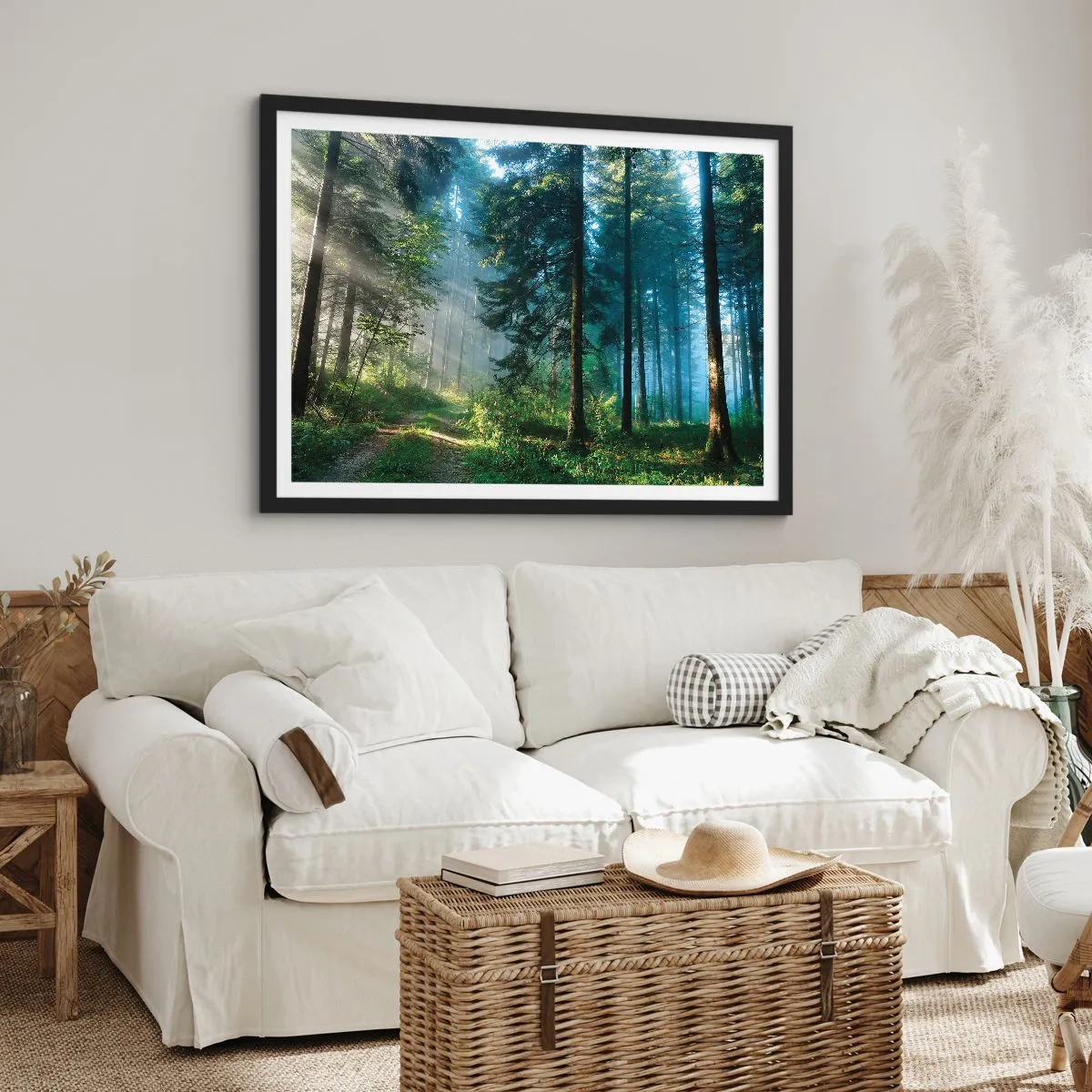 Poster in een zwarte lijst - Stralend in de ochtend - 91x61 cm
