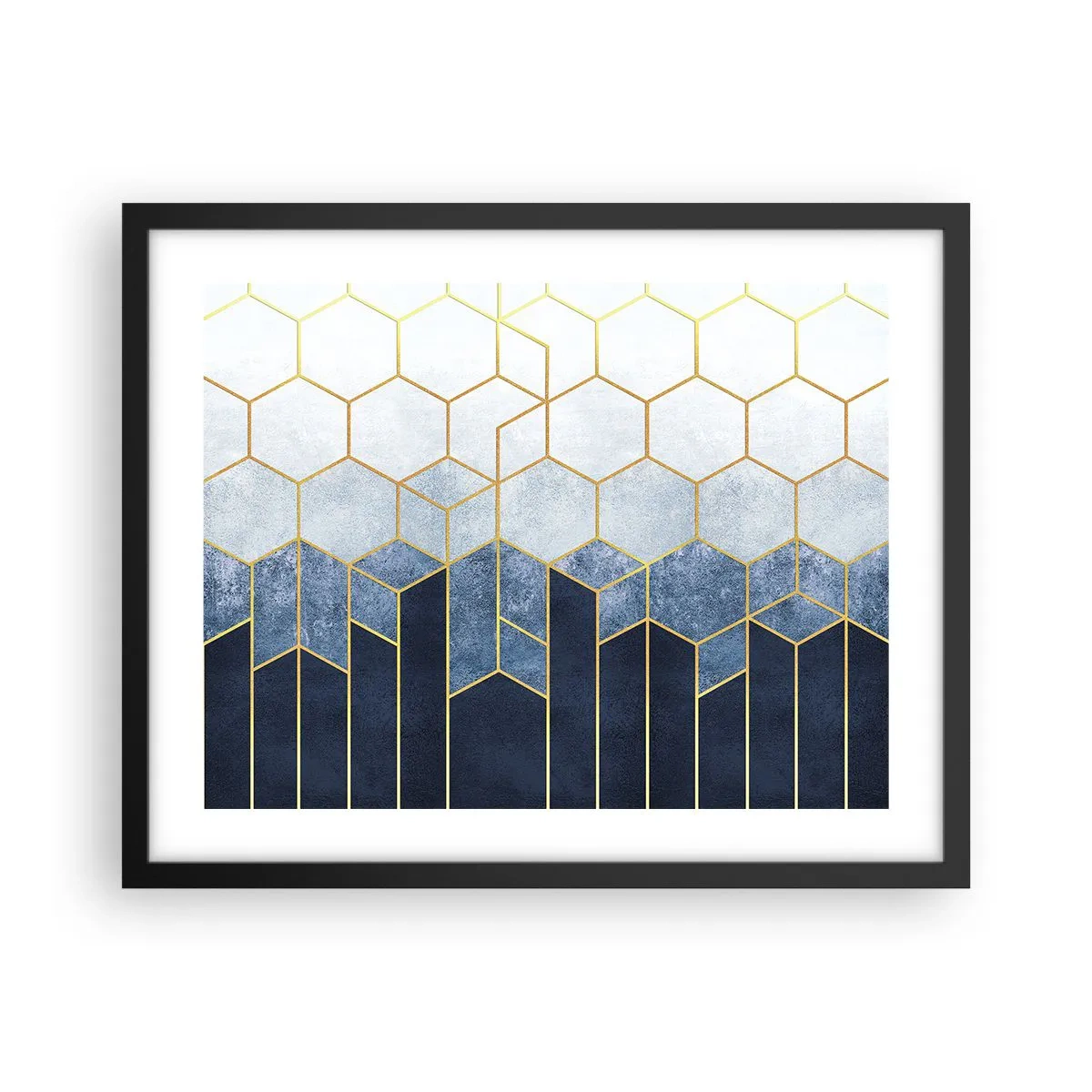 Poster in een zwarte lijst - Compositie in een gesyncopeerd ritme - 50x40 cm