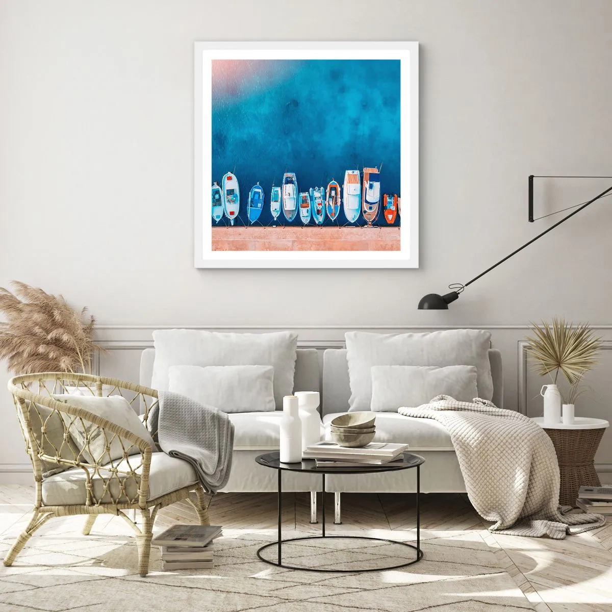 Poster in een witte lijst - In één rij - 60x60 cm