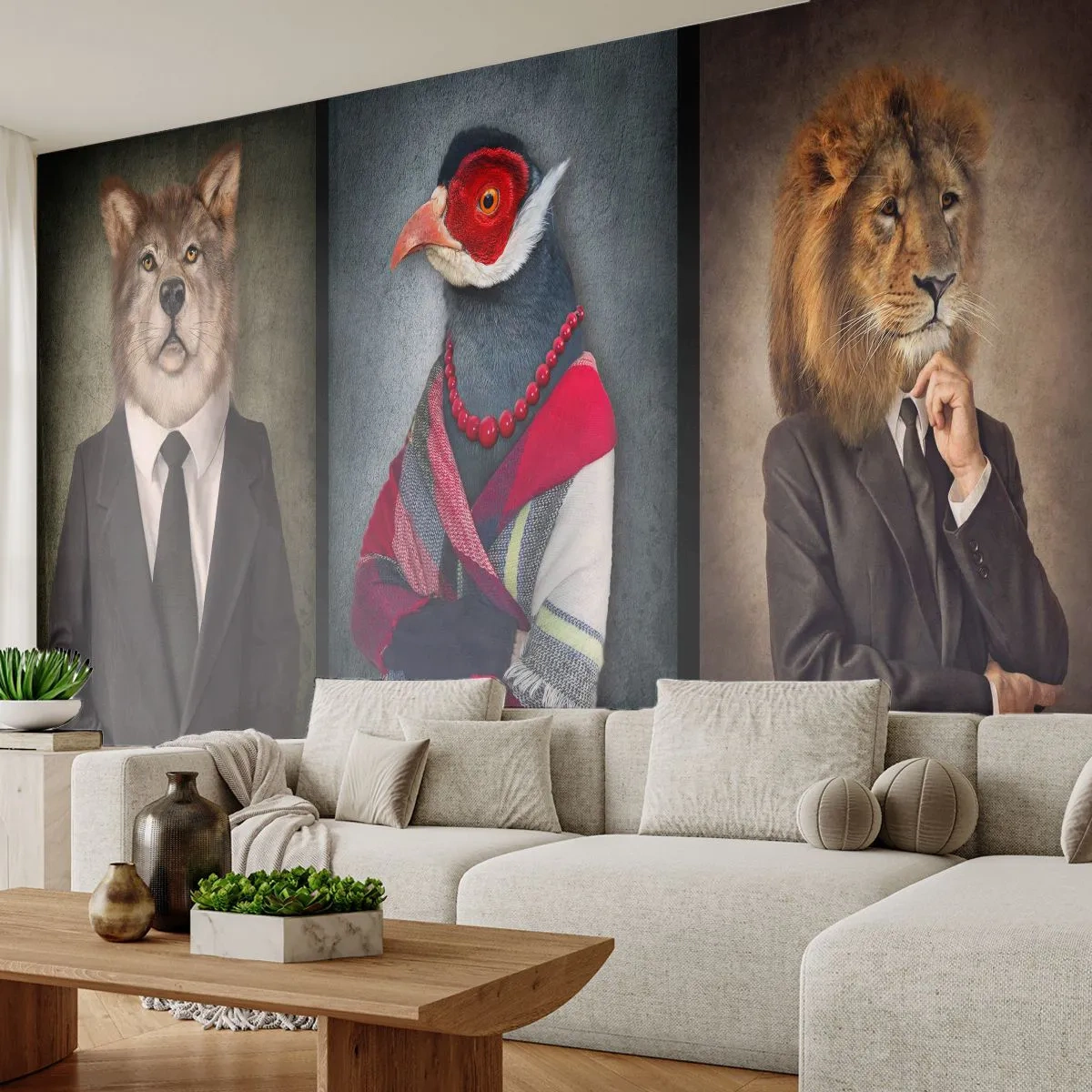 Zelfklevend Fotobehang Deluxe Sticker - Wat doe ik hier?! - Abstractie, Hond, Vogel - 250x175 cm