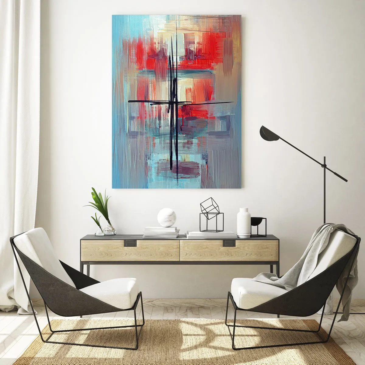 Schilderen op glas - Een landschap in een onbekende dimensie - 50x70 cm