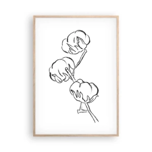 Een poster in een licht eiken lijst - Katoen dons - 70x100 cm