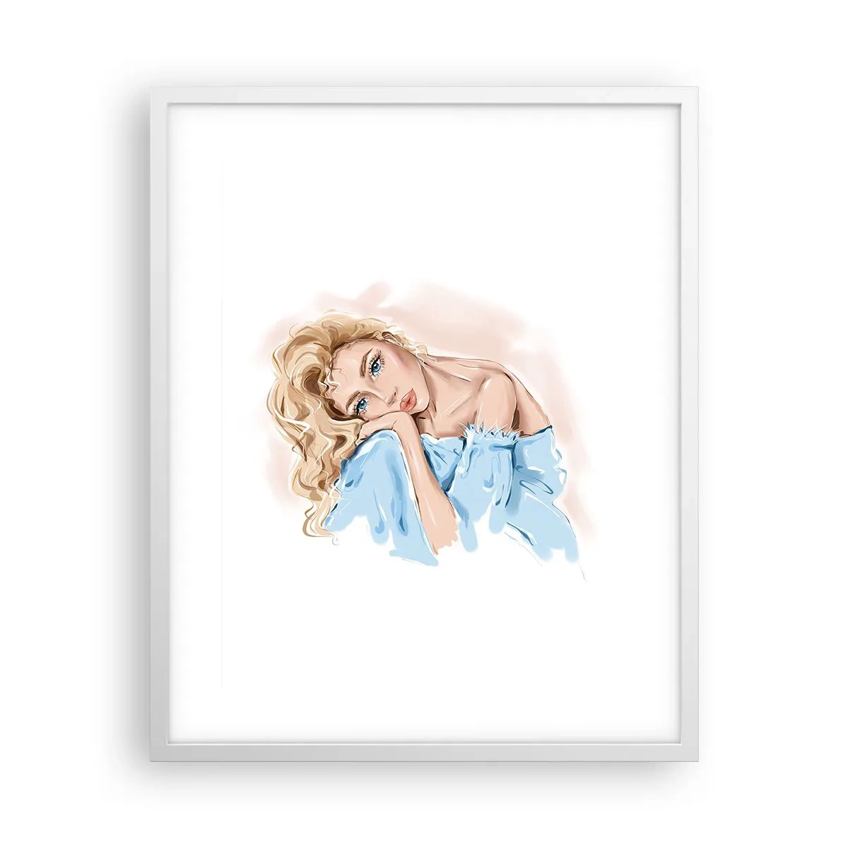 Poster in een witte lijst - Dromerig in het blauw - 40x50 cm