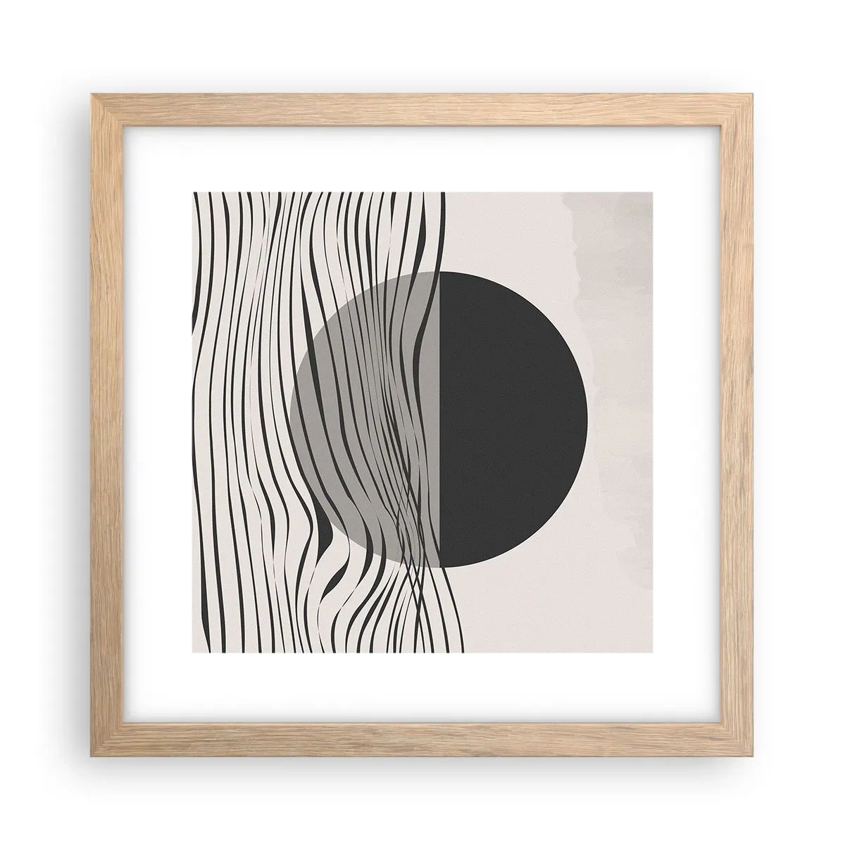 Een poster in een licht eiken lijst - Halve compositie - 30x30 cm