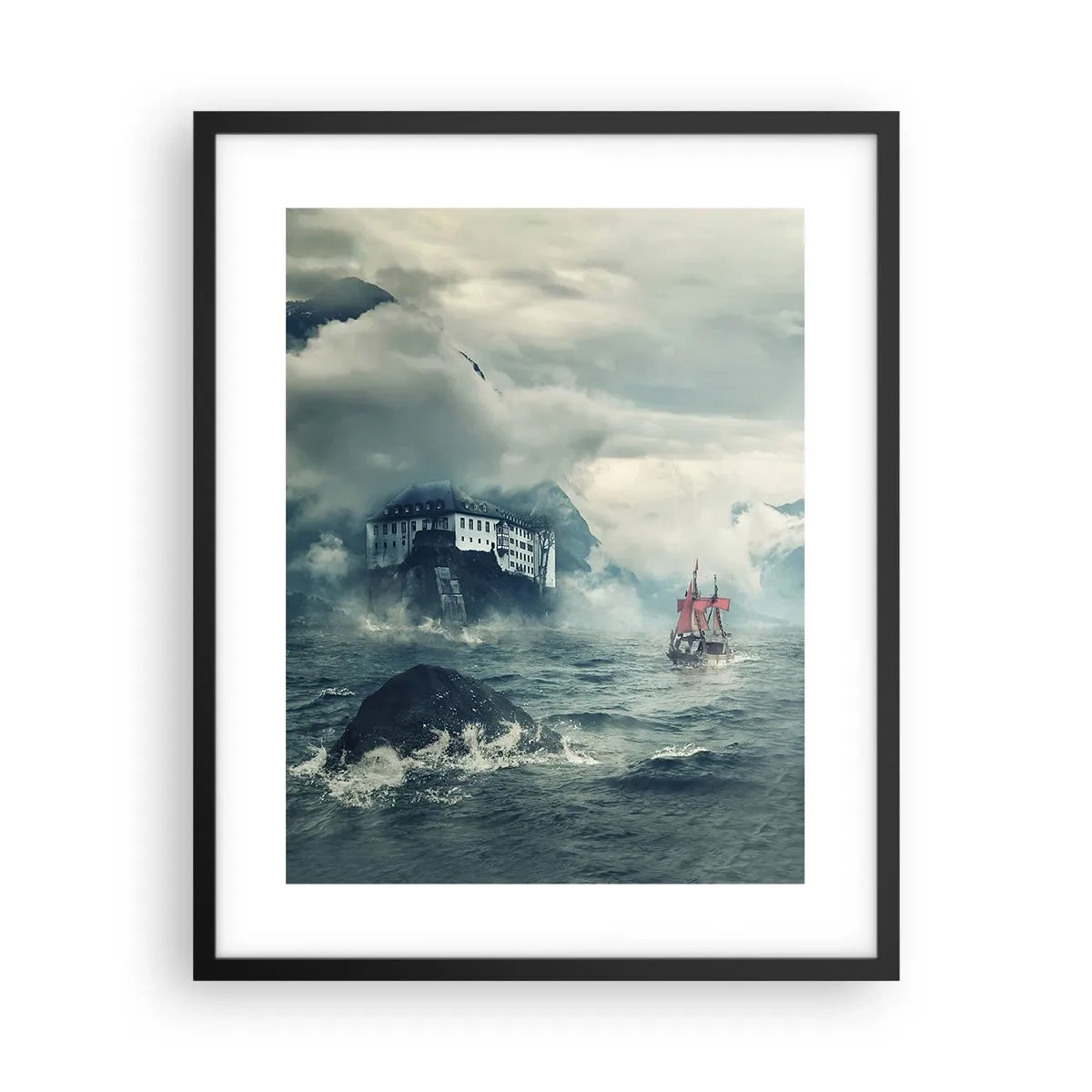 Poster in een zwarte lijst - In magische wateren - 40x50 cm