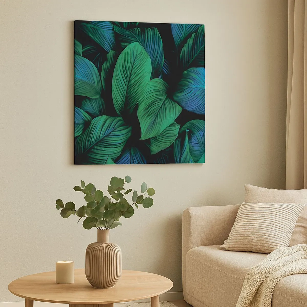 Schilderen op canvas - In de groene menigte - 30x30 cm