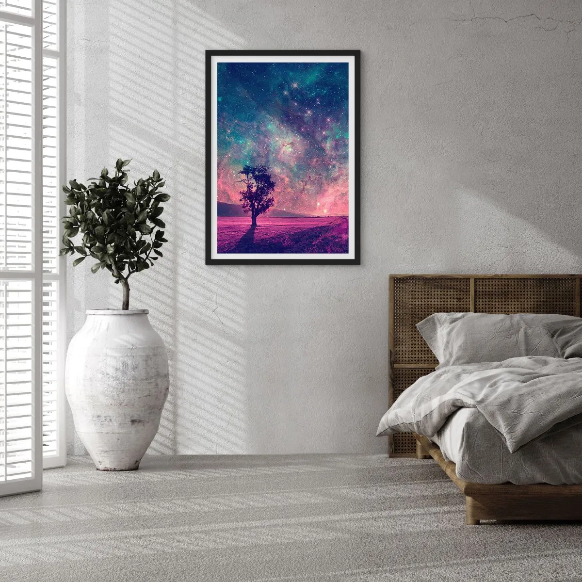 Poster in een zwarte lijst - Onder de magische hemel - 40x50 cm