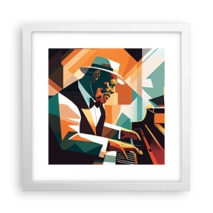 Poster in een witte lijst - Al die jazz - 30x30 cm