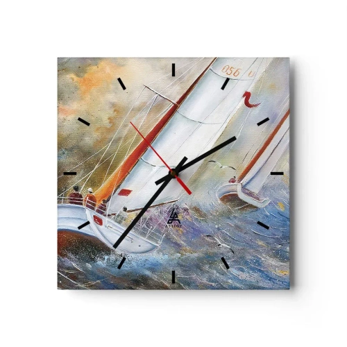 Wandklok - Klok - Lopend op de golven - 30x30 cm