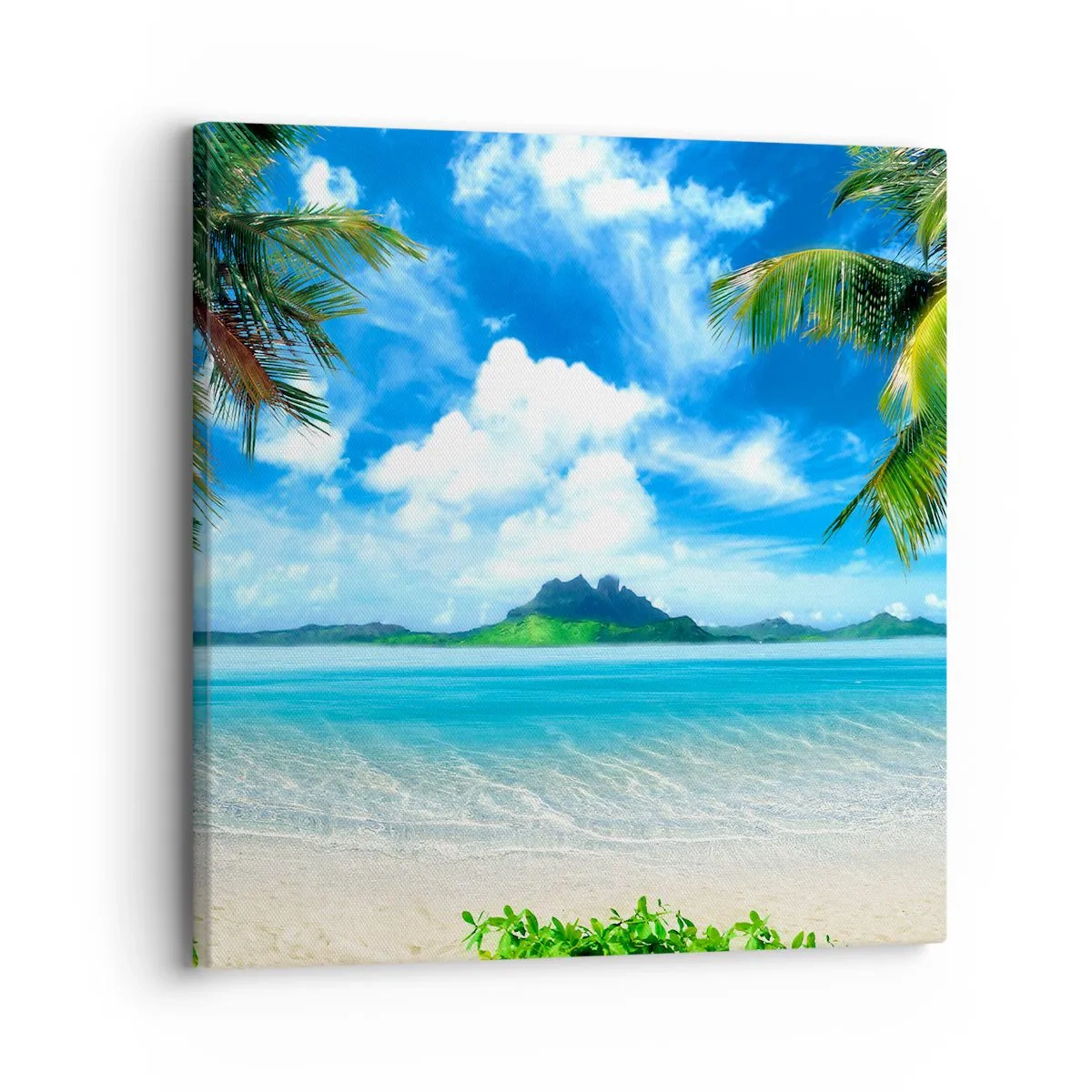 Schilderen op canvas - Het azuur van de tropen - 30x30 cm