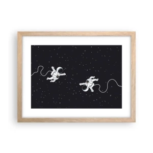 Een poster in een licht eiken lijst - Kosmische dans - 40x30 cm