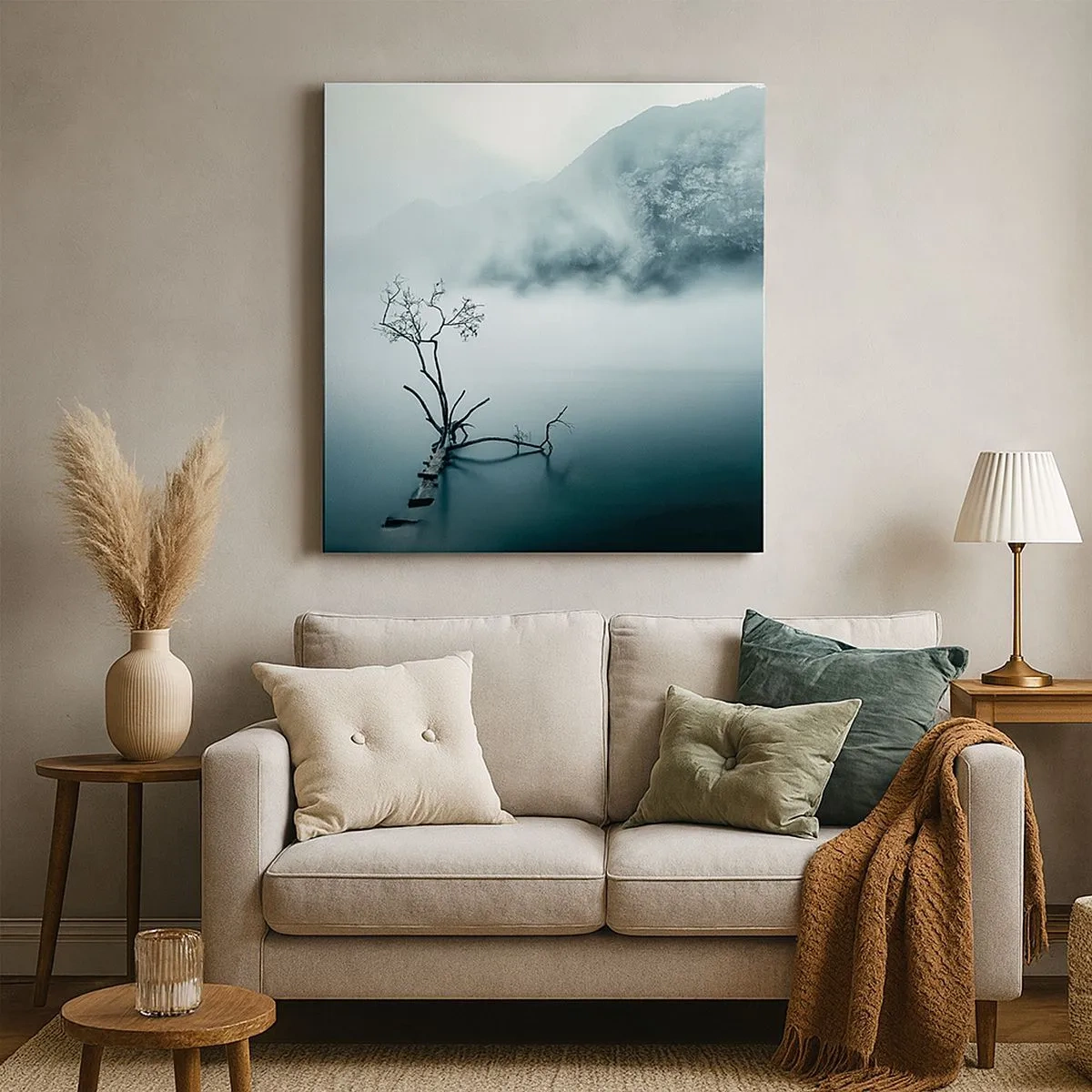 Schilderen op canvas - Van water en mist - 30x30 cm