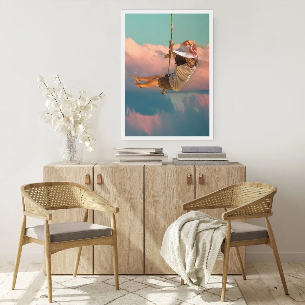 Poster - Plezier in de wolken - 70x100 cm