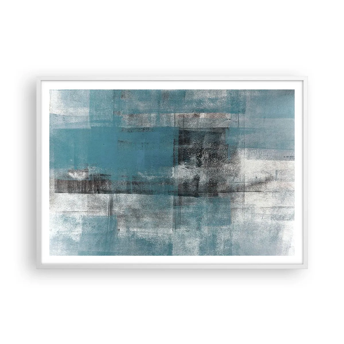 Poster in een witte lijst - Water en lucht - 100x70 cm