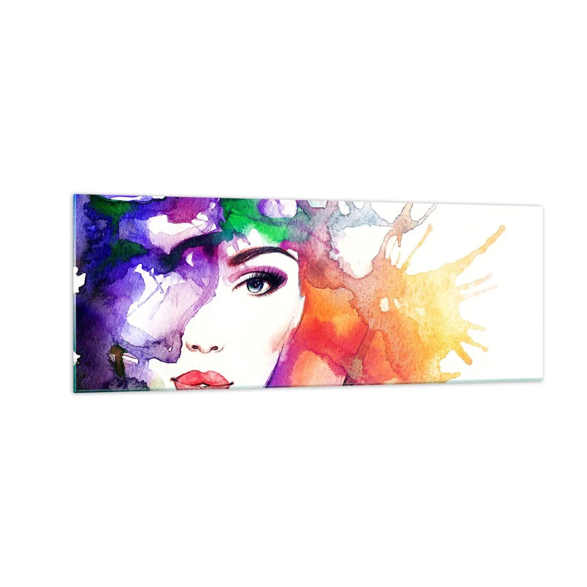 Schilderen op glas - Met hoofd in de wolken - 140x50 cm
