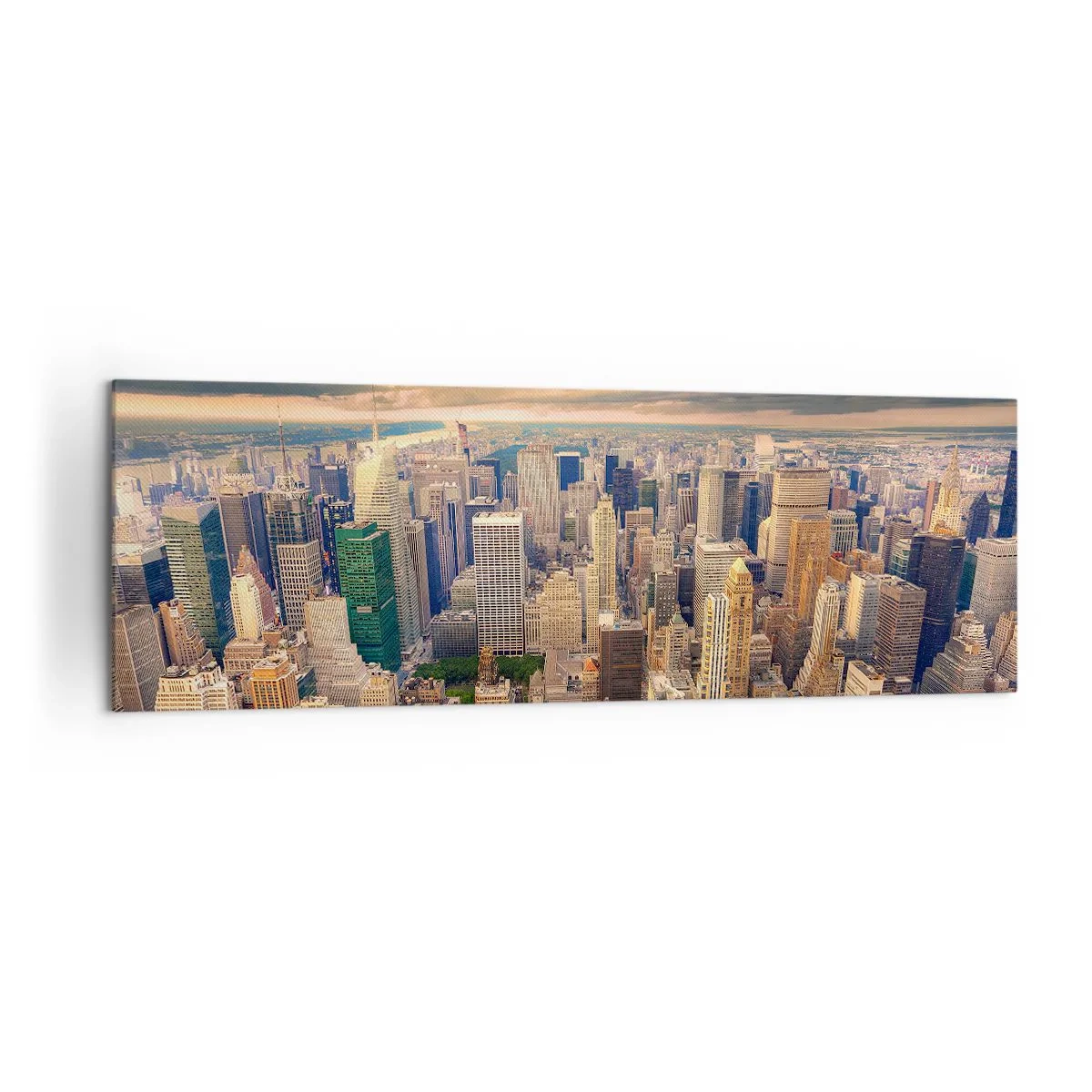 Schilderen op canvas - Vergulde metropool - 160x50 cm