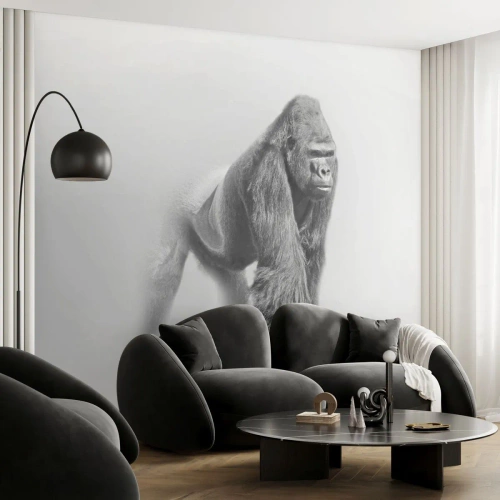 Fotobehang Premium Canvas - Vertrouwen in zijn kracht - Dieren, Gorilla, Aap - 350x256 cm
