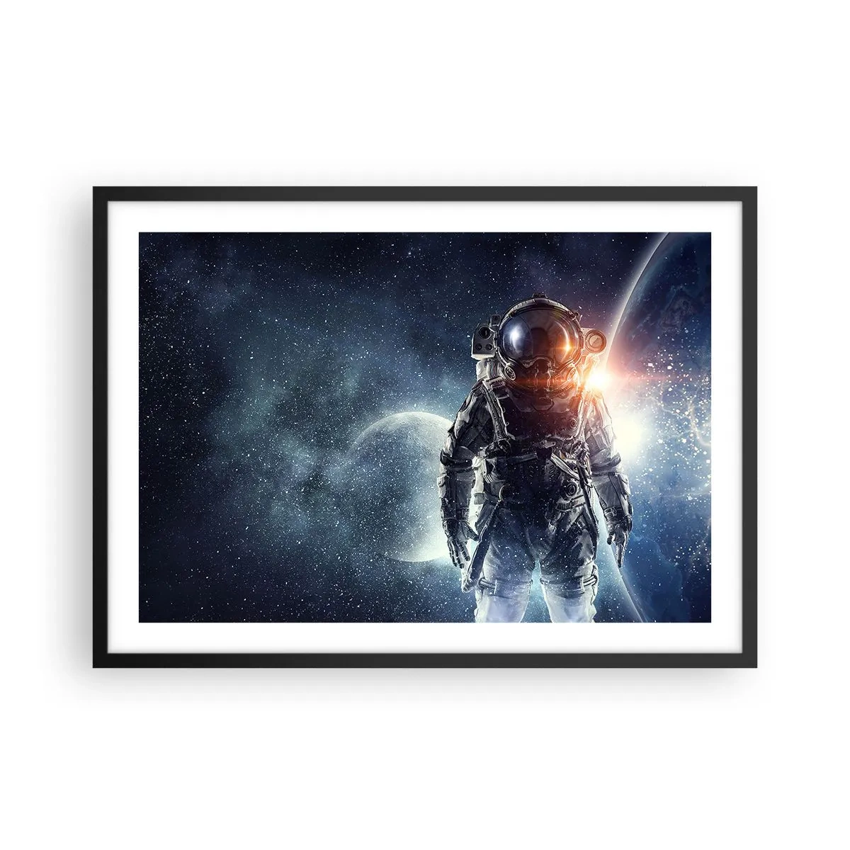 Poster in een zwarte lijst - Ruimte avontuur - 70x50 cm