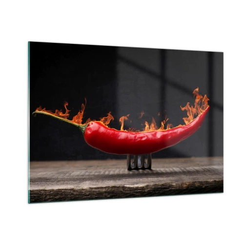 Schilderen op glas - Een vurig voorgerecht - 100x70 cm