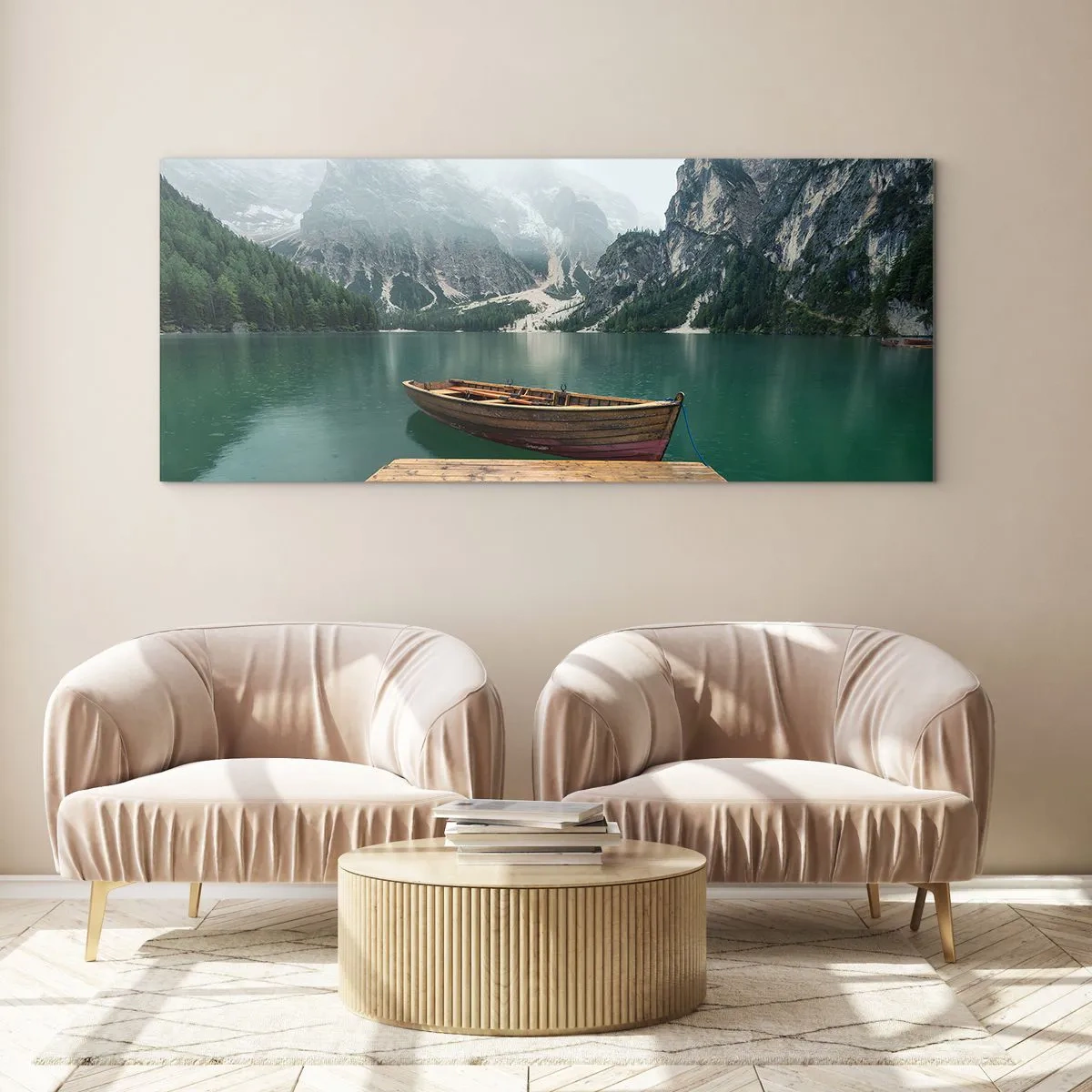 Schilderen op glas - "En de trotse rotsen van het voorhoofd" - 120x50 cm