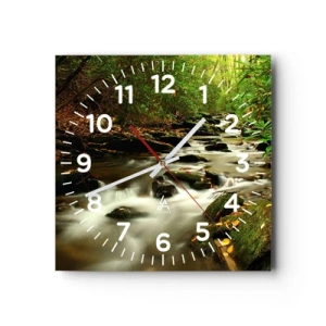 Wandklok - Klok - Zoals vloeibaar zilver - 40x40 cm