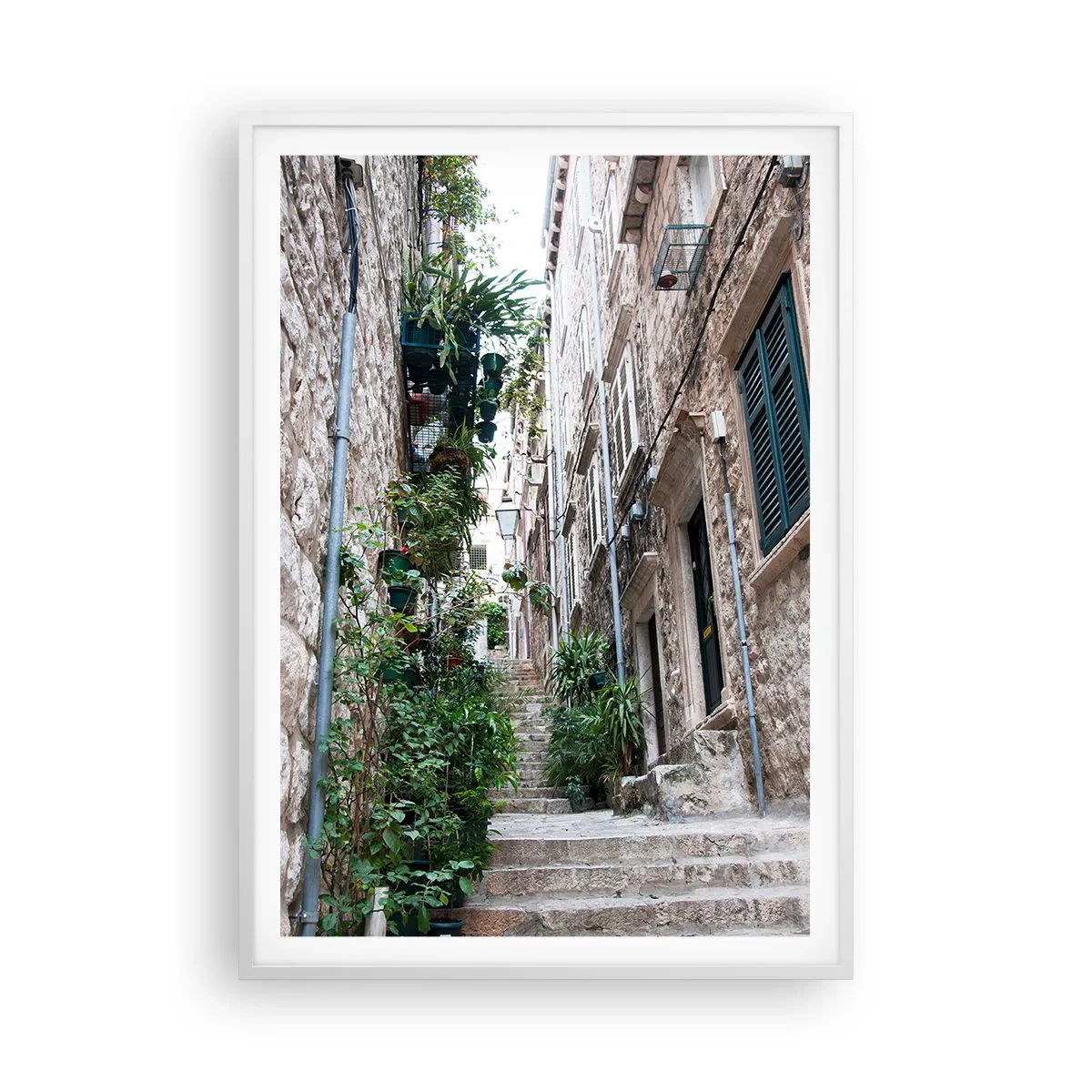 Poster in een witte lijst - Charme van de oude stad - 70x100 cm