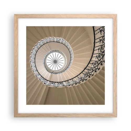 Een poster in een licht eiken lijst - Binnenin de schaal - 40x40 cm