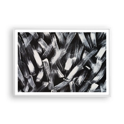 Poster in een witte lijst - Abstractie in de industriële spirit - 100x70 cm