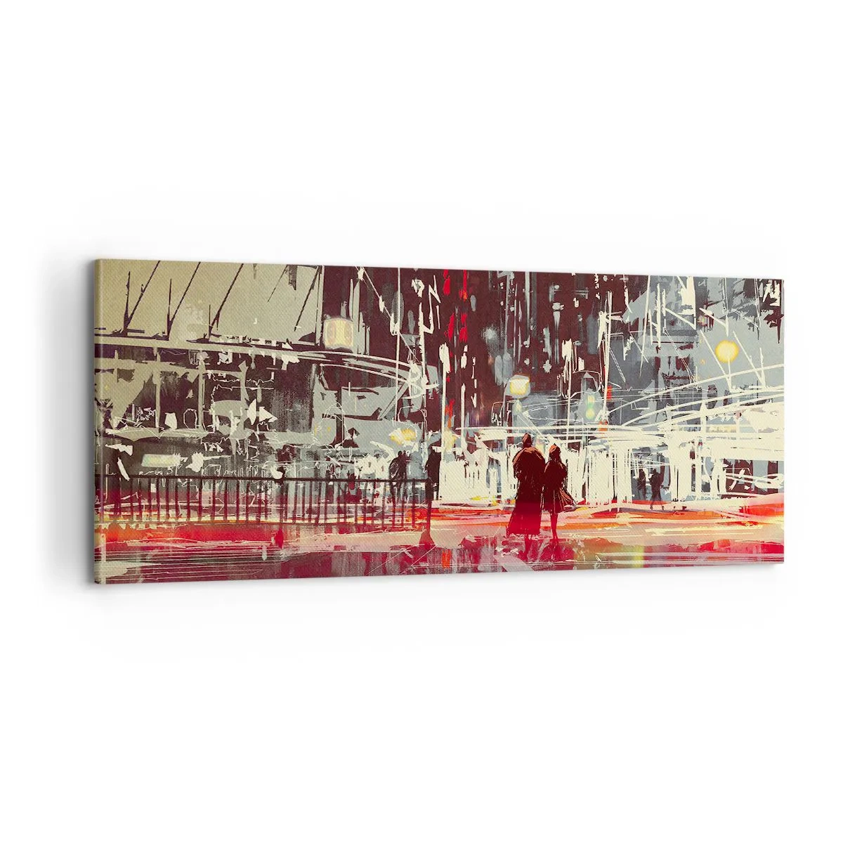Schilderen op canvas - Een grote stadsoversteek - 100x40 cm