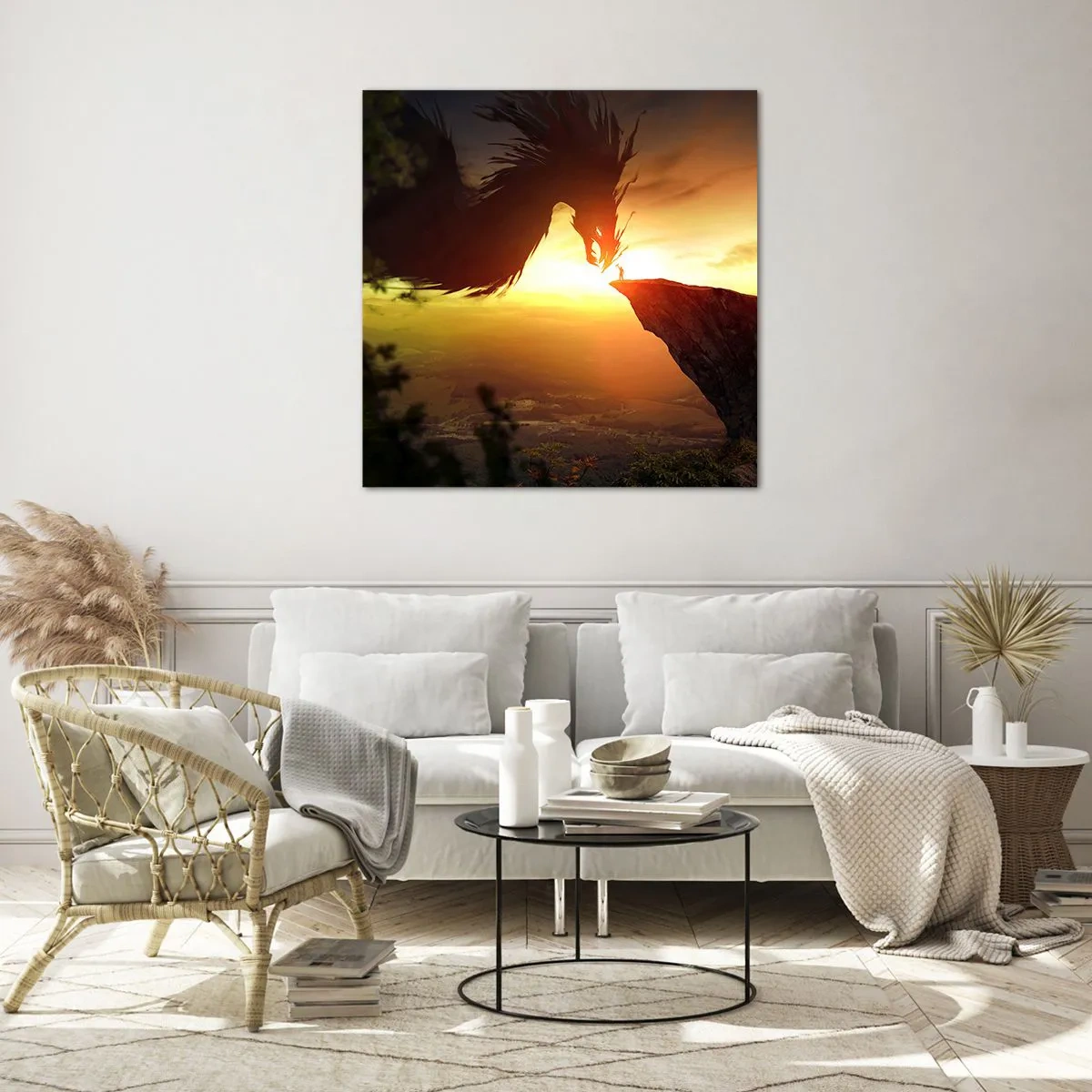 Schilderen op glas - Drakendoder - 30x30 cm