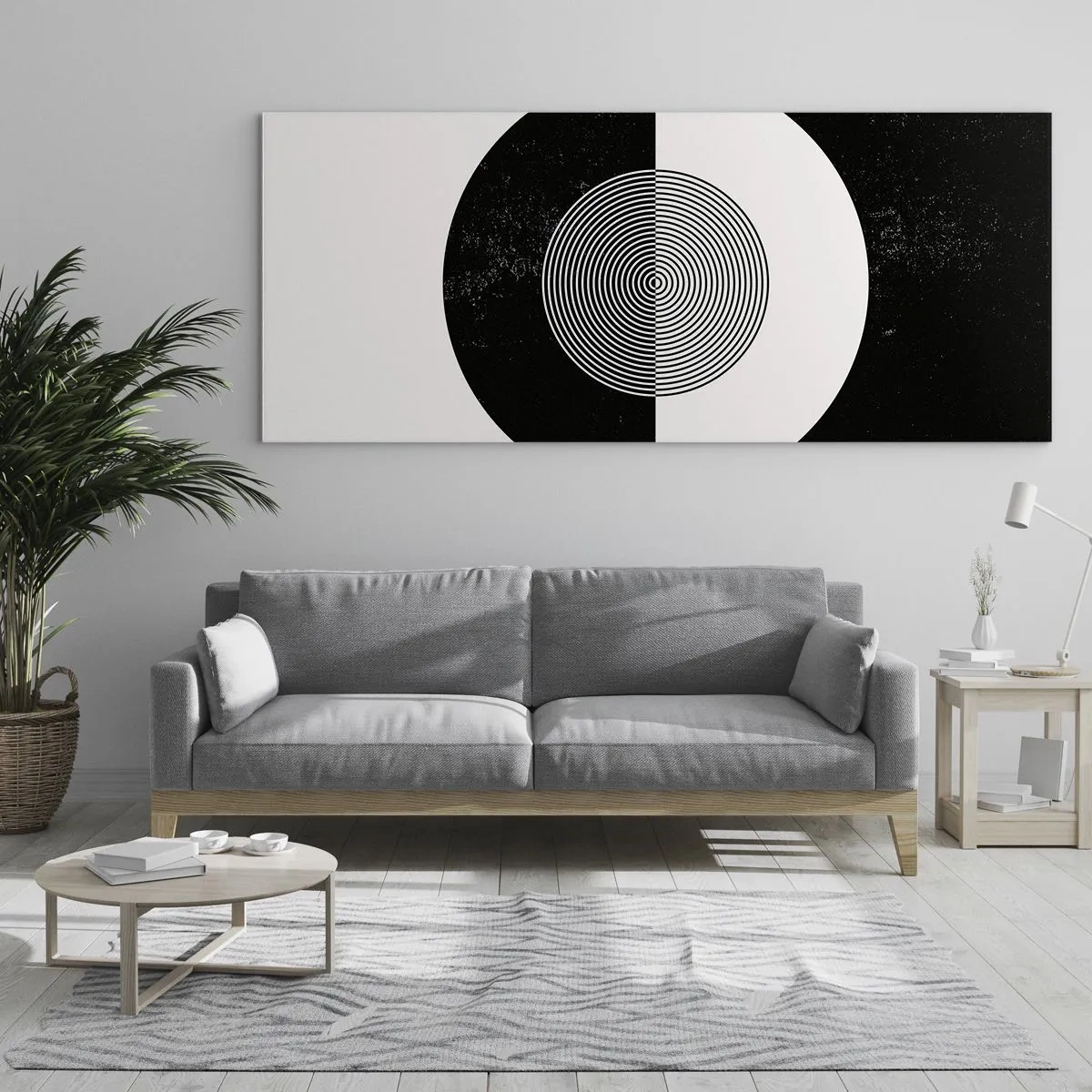 Schilderen op glas - Harmonie in zwart-wit - 120x50 cm