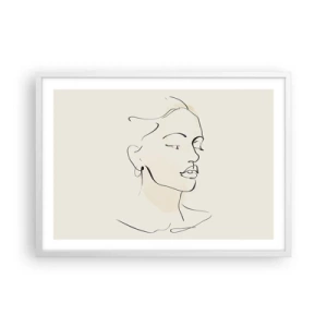 Poster in een witte lijst - Een bepaalde lijn - 70x50 cm