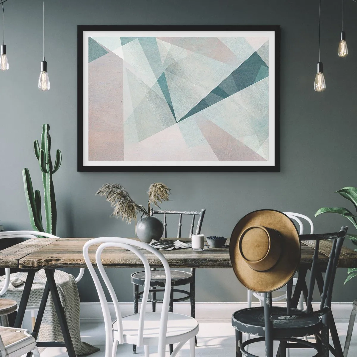 Poster in een zwarte lijst - Makkelijk maar dynamisch - 50x40 cm