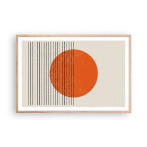 Een poster in een licht eiken lijst - Altijd de zon - 91x61 cm