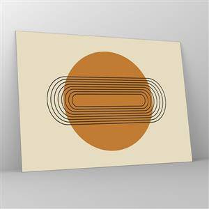 Schilderen op glas - Geometrische abstractie met cirkels en lijnen - 70x50cm - Perfect plan - Moderne wanddecoratie voor woonkamer en slaapkamer ARTTOR