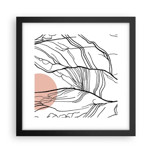 Poster in een zwarte lijst - In een web van twijgen - 30x30 cm