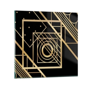 Schilderen op glas - Gouden geometrie - 70x70 cm