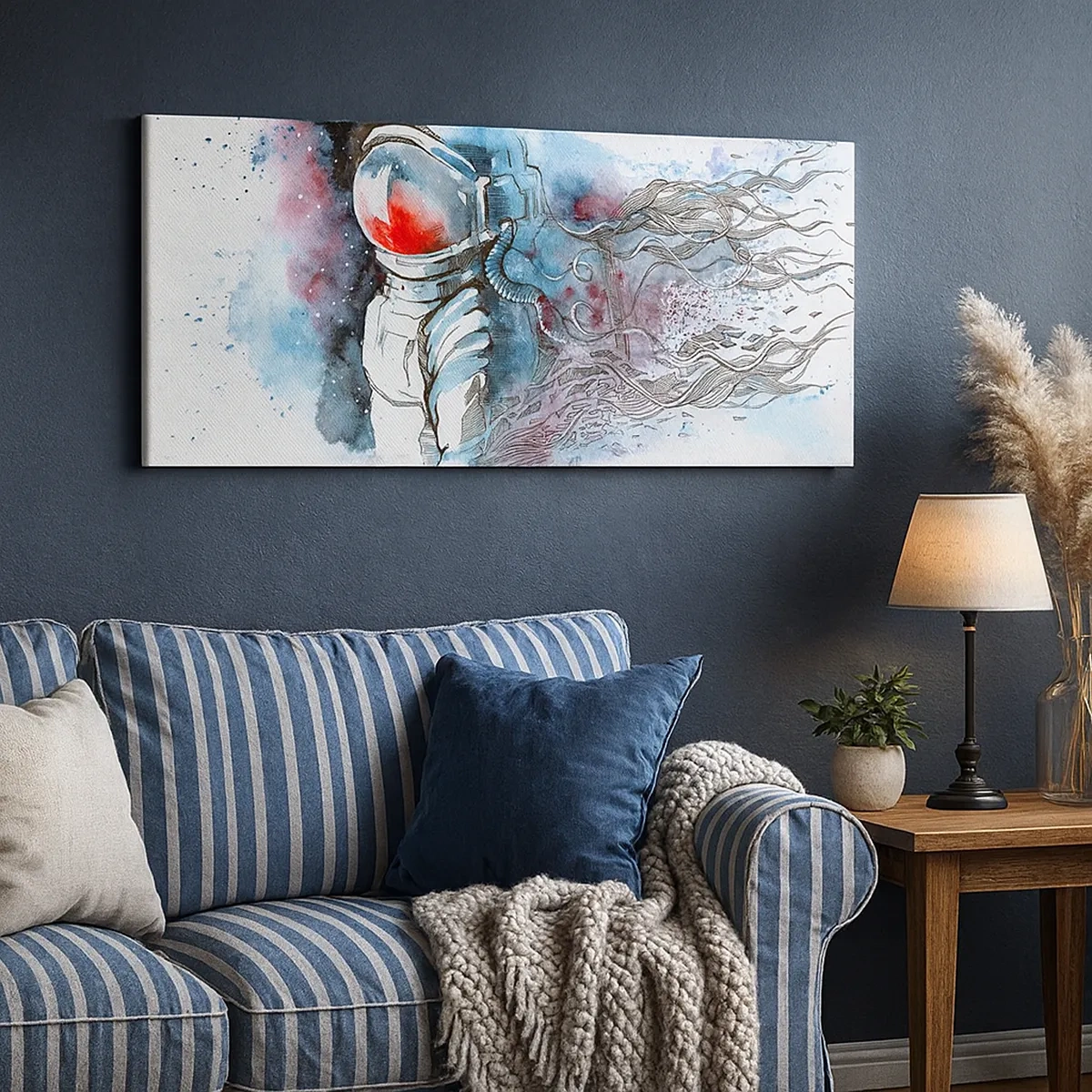 Schilderen op canvas - Alleen met de kosmos - 30x30 cm